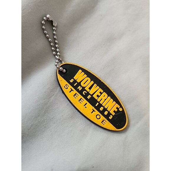 Wolverine Steel Toe Boots And Shoes Keychain, Keyring Yellow Black Plastic - Picture 2 of 6